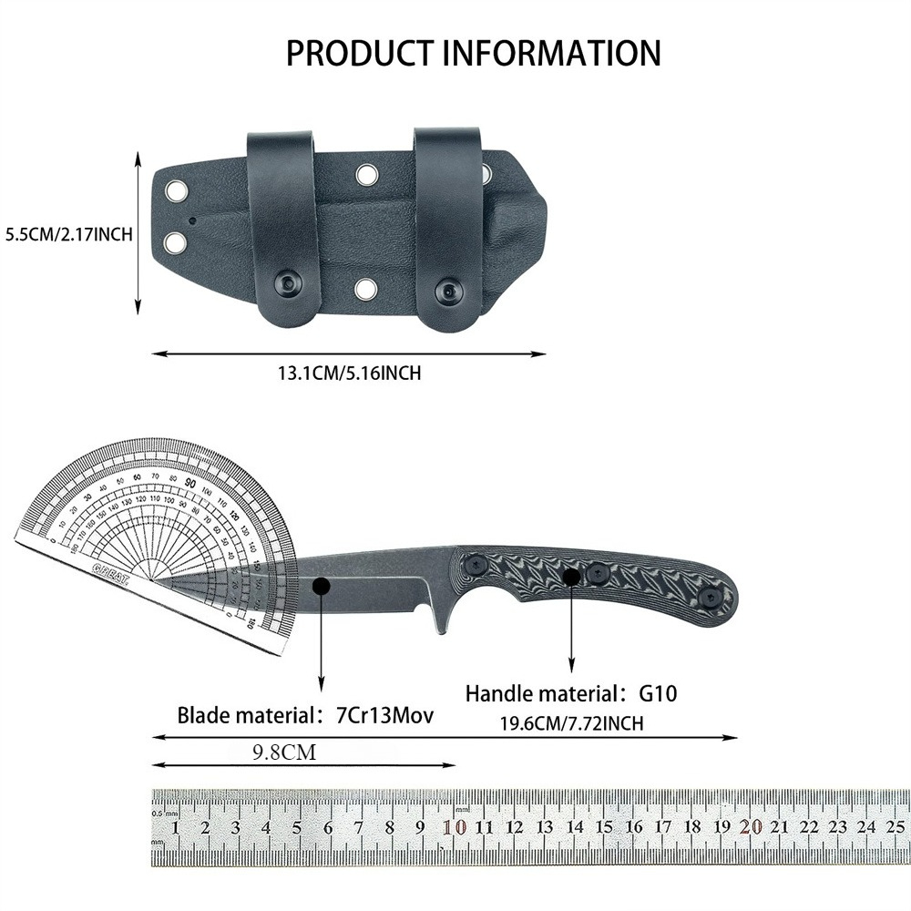 Everyday Carry (Edc) Knife - Pisau Fixed Blade Full Tang dengan
