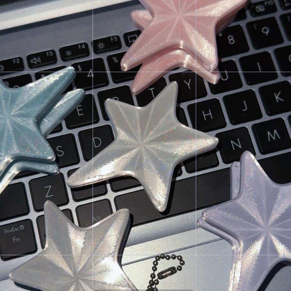 Cable Winder Keychain - Penggulung Kabel 3D Star, Penjepit Kabel