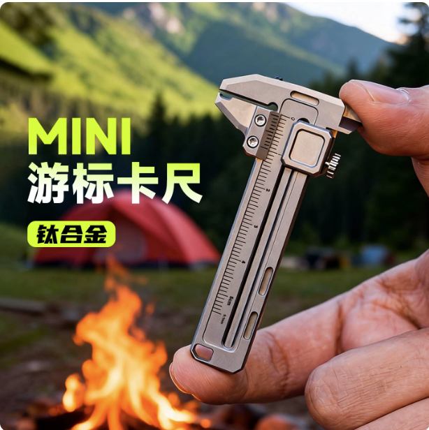 Edc Car Carry - Mini Vernier Caliper Paduan Titanium EDC
