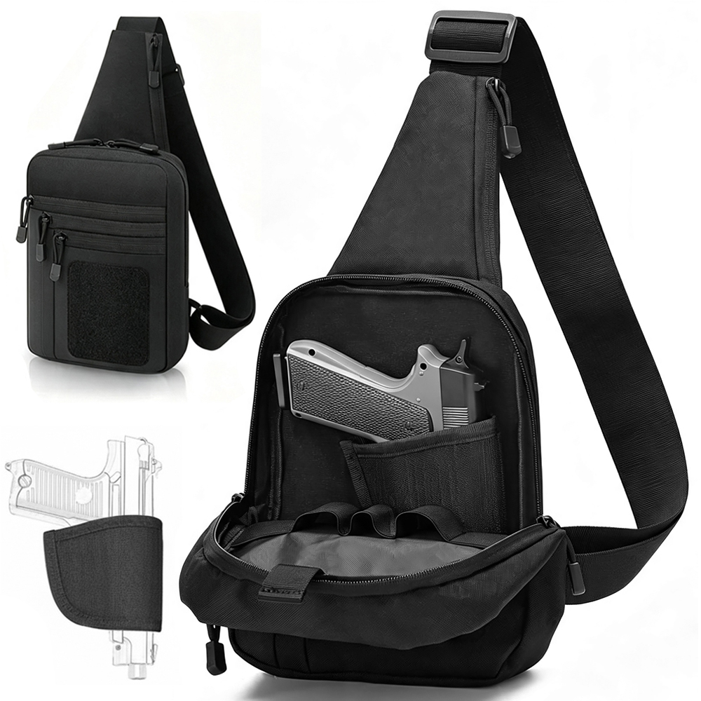 Edc Concealed Carry Sling Bag - Tas Dada untuk Menyimpan Pistol, Tas