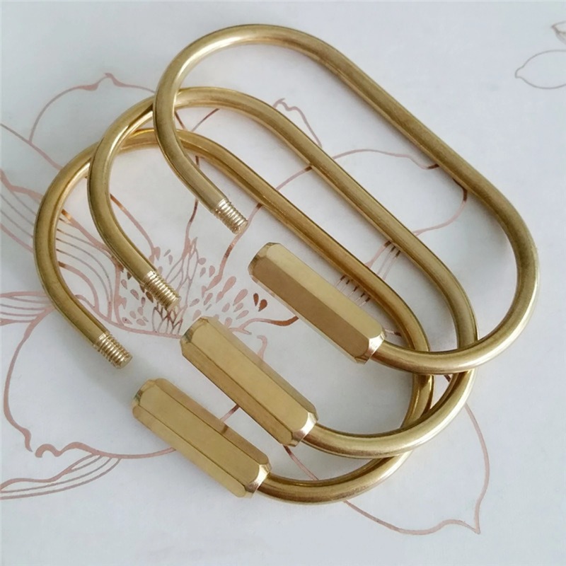 Edc Car Carry - Gantungan Kunci Oval D-Ring Kuningan Padat