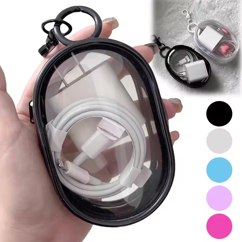 Cable Winder Keychain - Kotak Penyimpanan Kabel Data Multifungsi, Tas