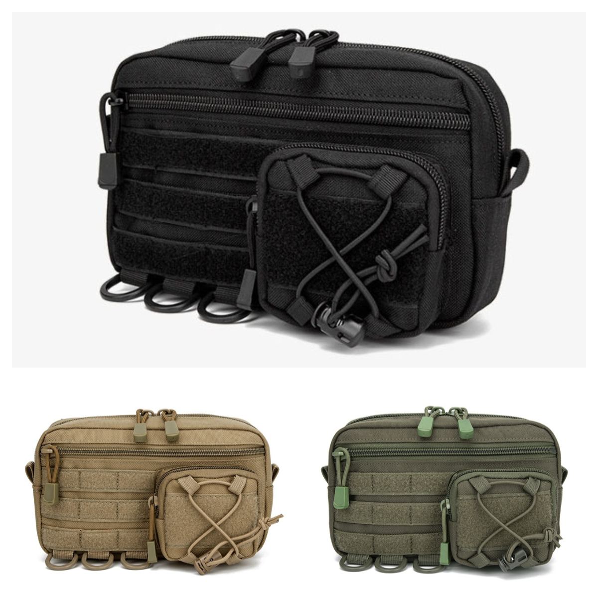 Edc Carry Fanny Pack - 1000D EDC Molle Pouch Horizontal Modular