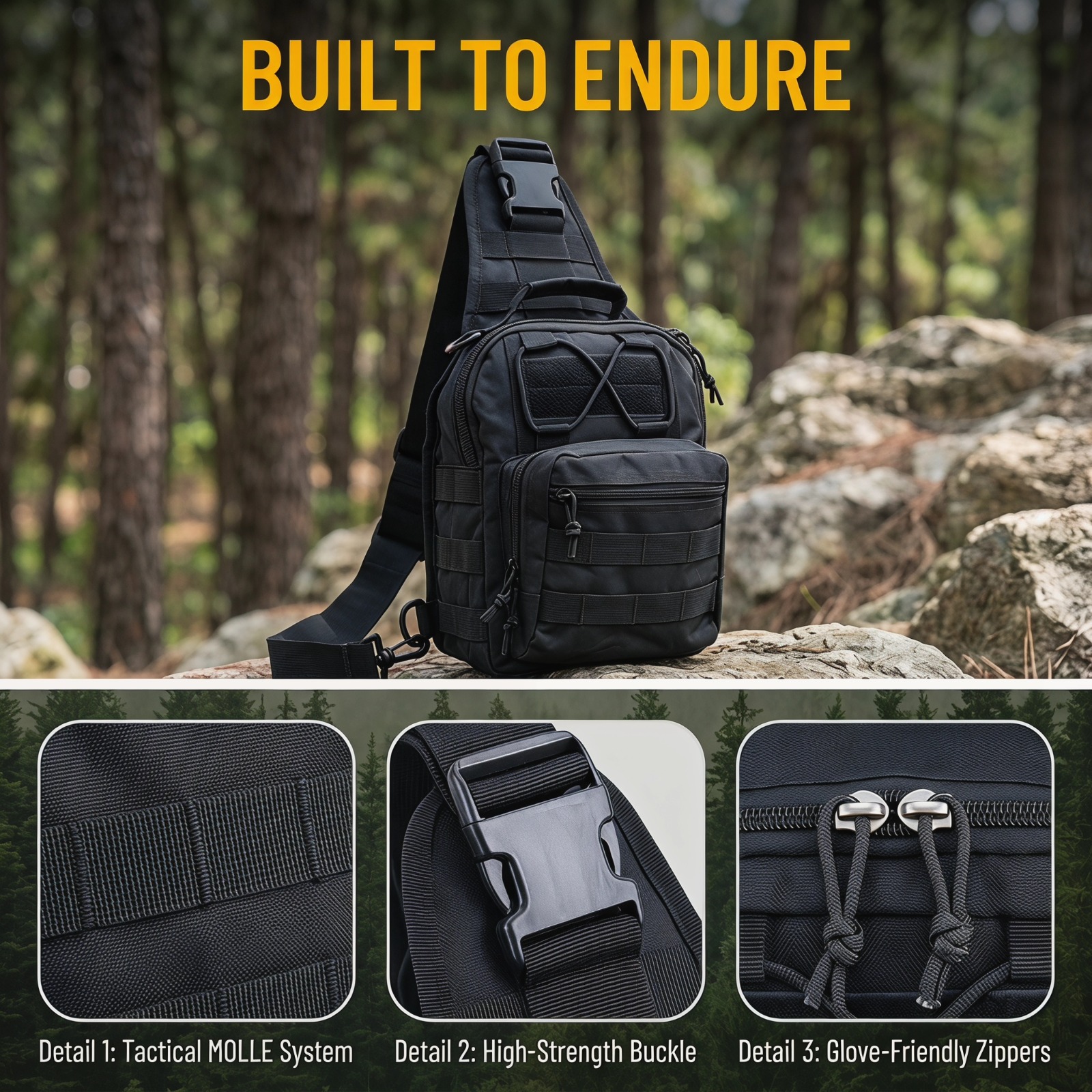 Edc Everyday Carry Bag - Tas Selempang Taktis Durable Nylon EDC