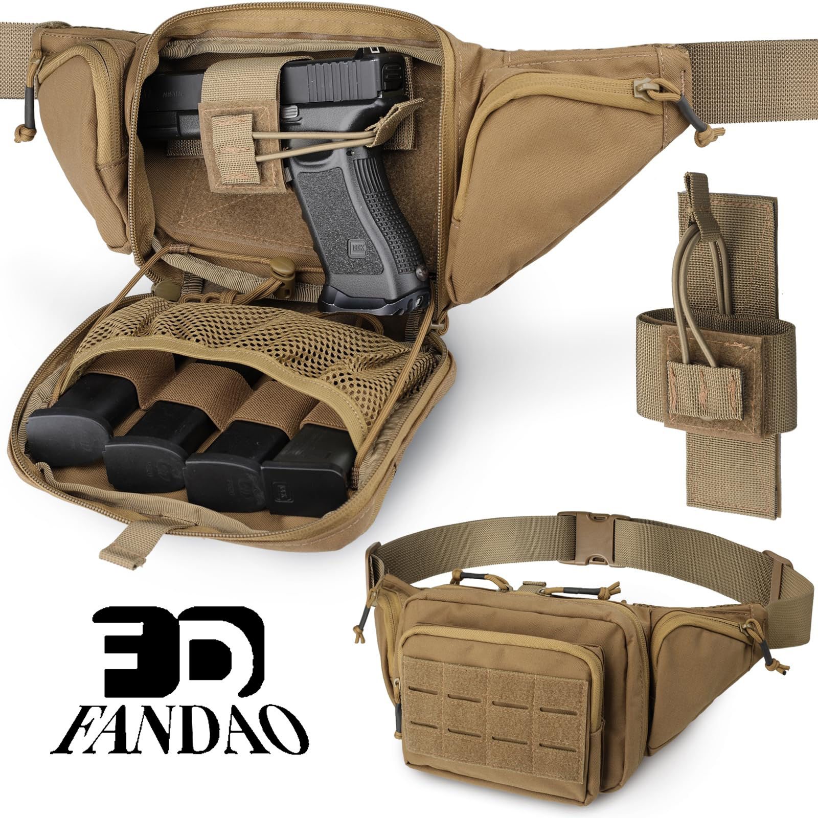 Edc Carry Fanny Pack - Tas Pinggang Taktis untuk Menyembunyikan Pistol,