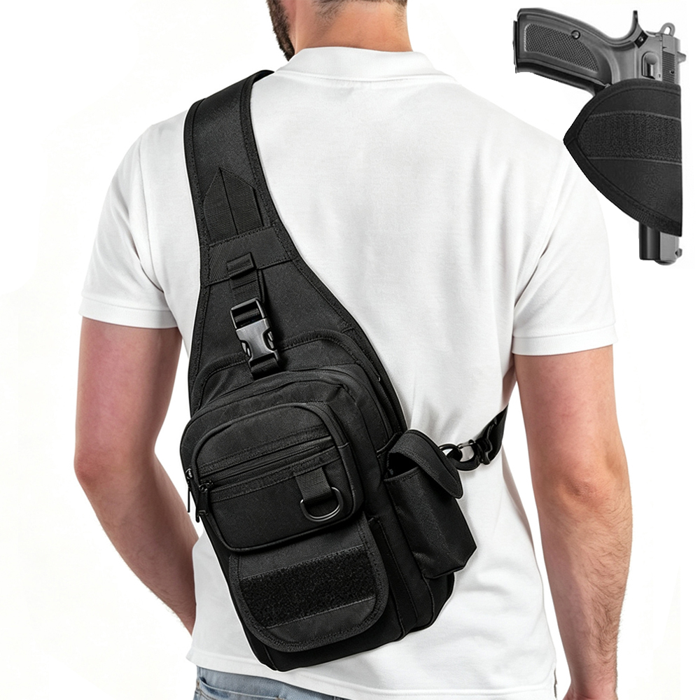 Edc Concealed Carry Sling Bag - Tas Penyimpanan Senjata Taktis Tas Selempang