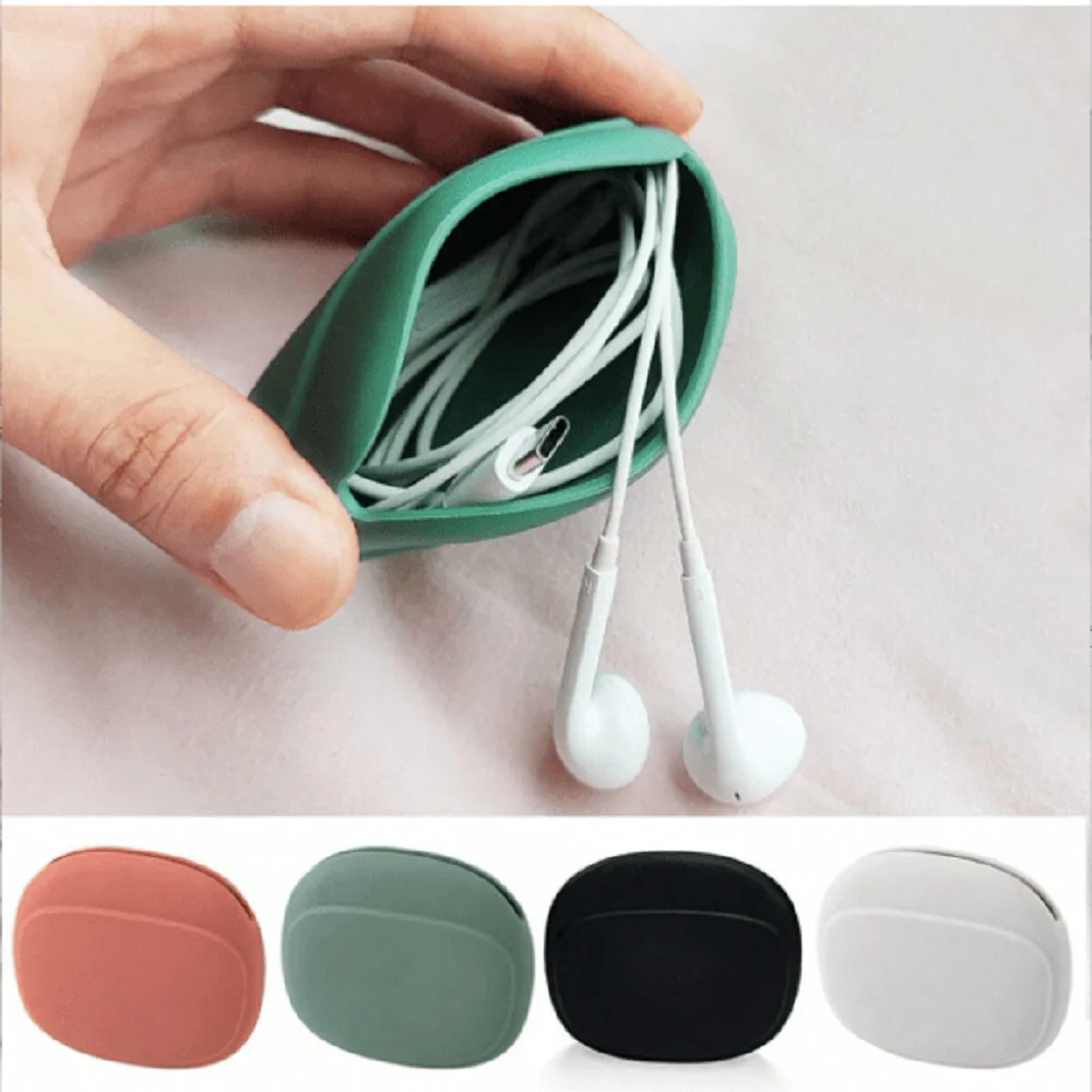 Cable Winder Keychain - 3 Buah Tas Penyimpanan Kabel Silikon