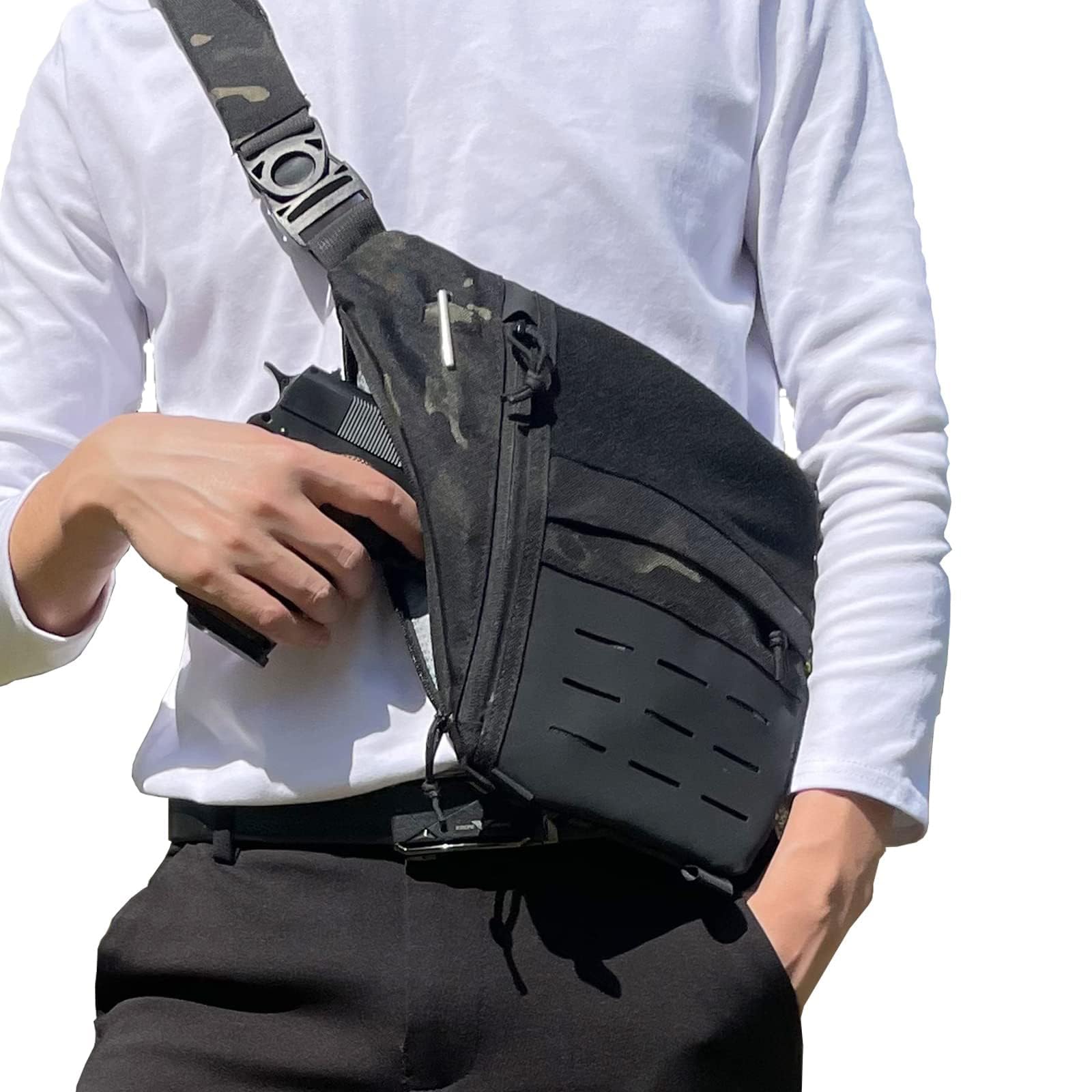Edc Concealed Carry Backpack - Tas Taktis Tas Senjata Tersembunyi Kantong