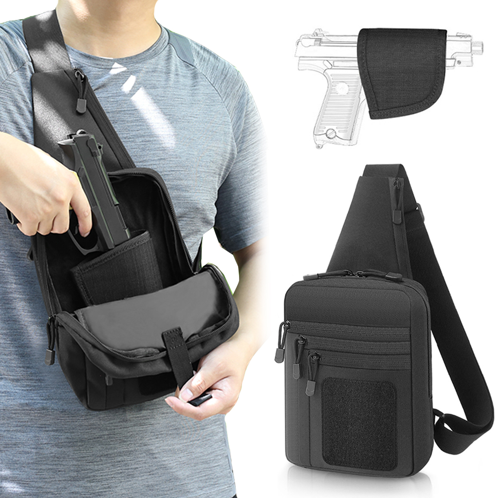 Tas Pistol Taktis Tas Penyimpa - Edc Concealed Carry Sling Bag ulasan dan harga