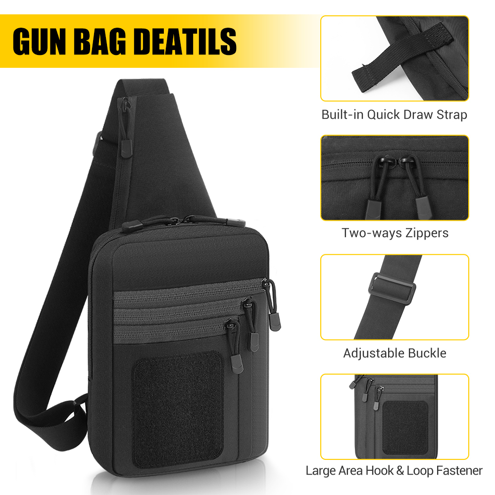Tas Pistol Taktis Tas Penyimpa - Edc Concealed Carry Sling Bag ulasan dan harga