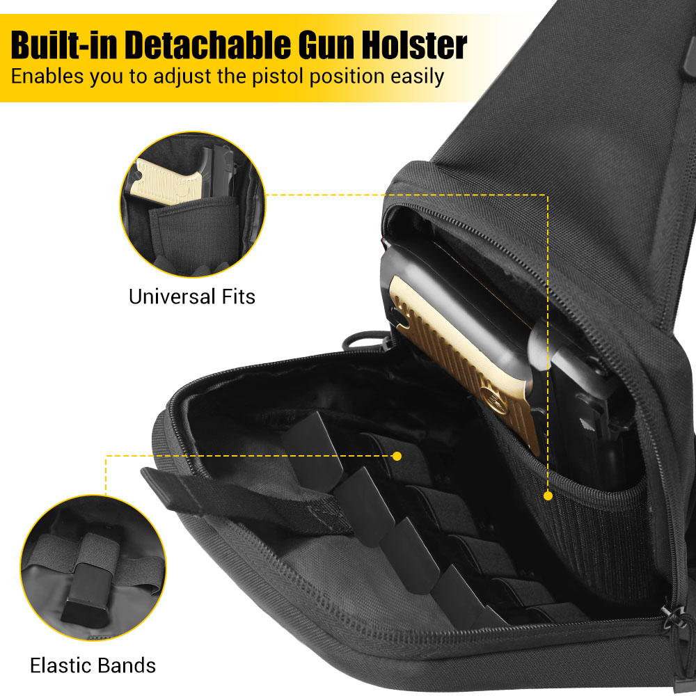 Tas Pistol Taktis Tas Penyimpa - Edc Concealed Carry Sling Bag ulasan dan harga