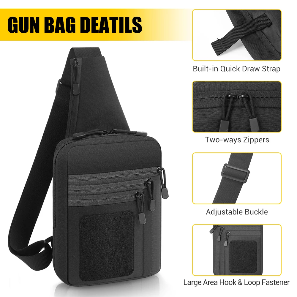 Tas Pistol Taktis Tas Penyimpa - Edc Concealed Carry Sling Bag ulasan dan harga