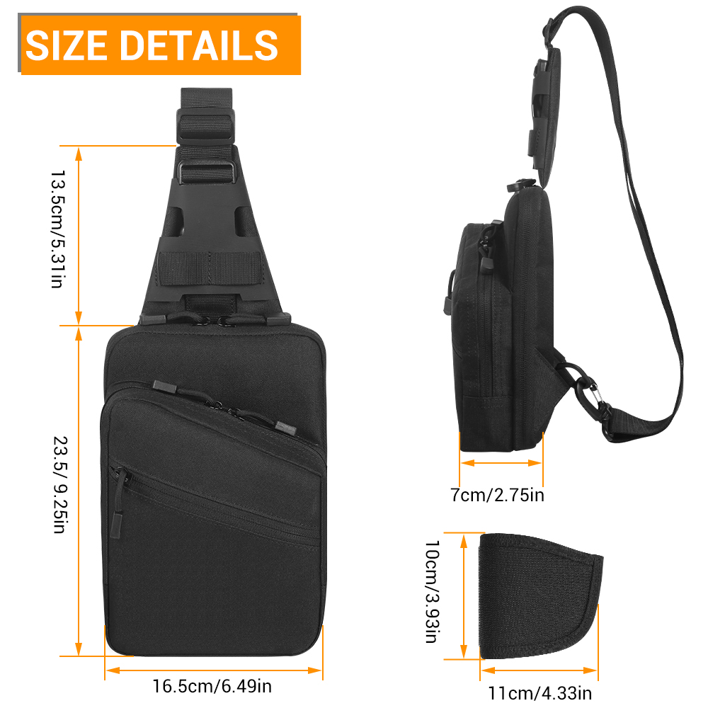 Tas Pistol Taktis untuk Membaw - Edc Concealed Carry Sling Bag ulasan dan harga