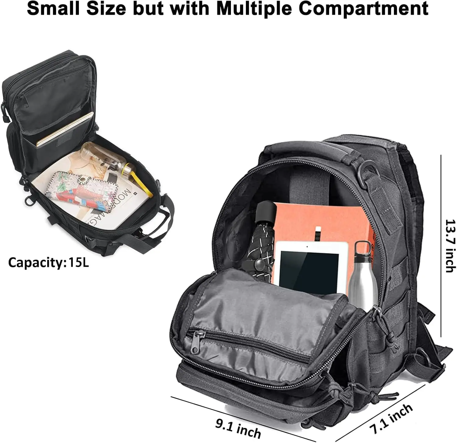 Tas Selempang Taktis untuk Sen - Edc Concealed Carry Backpack ulasan dan harga