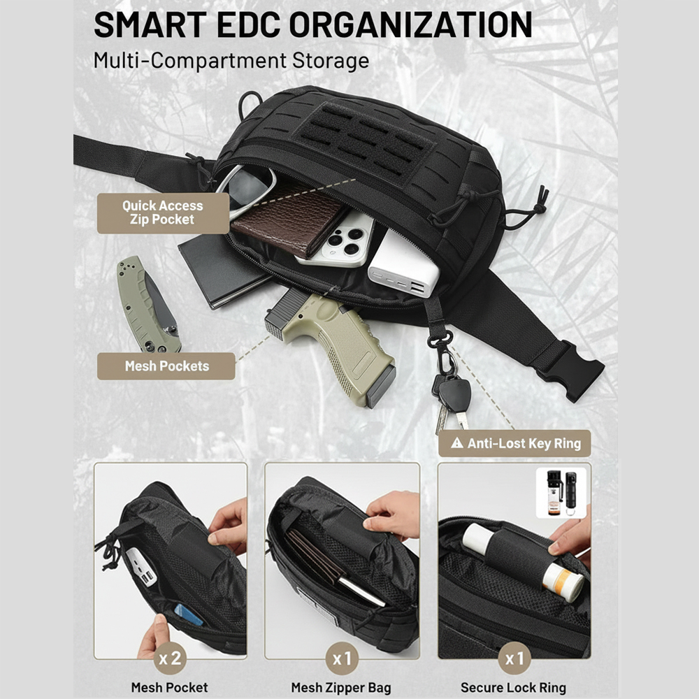 Tas Pistol Taktis Tas Selempan - Edc Concealed Carry Sling Bag ulasan dan harga